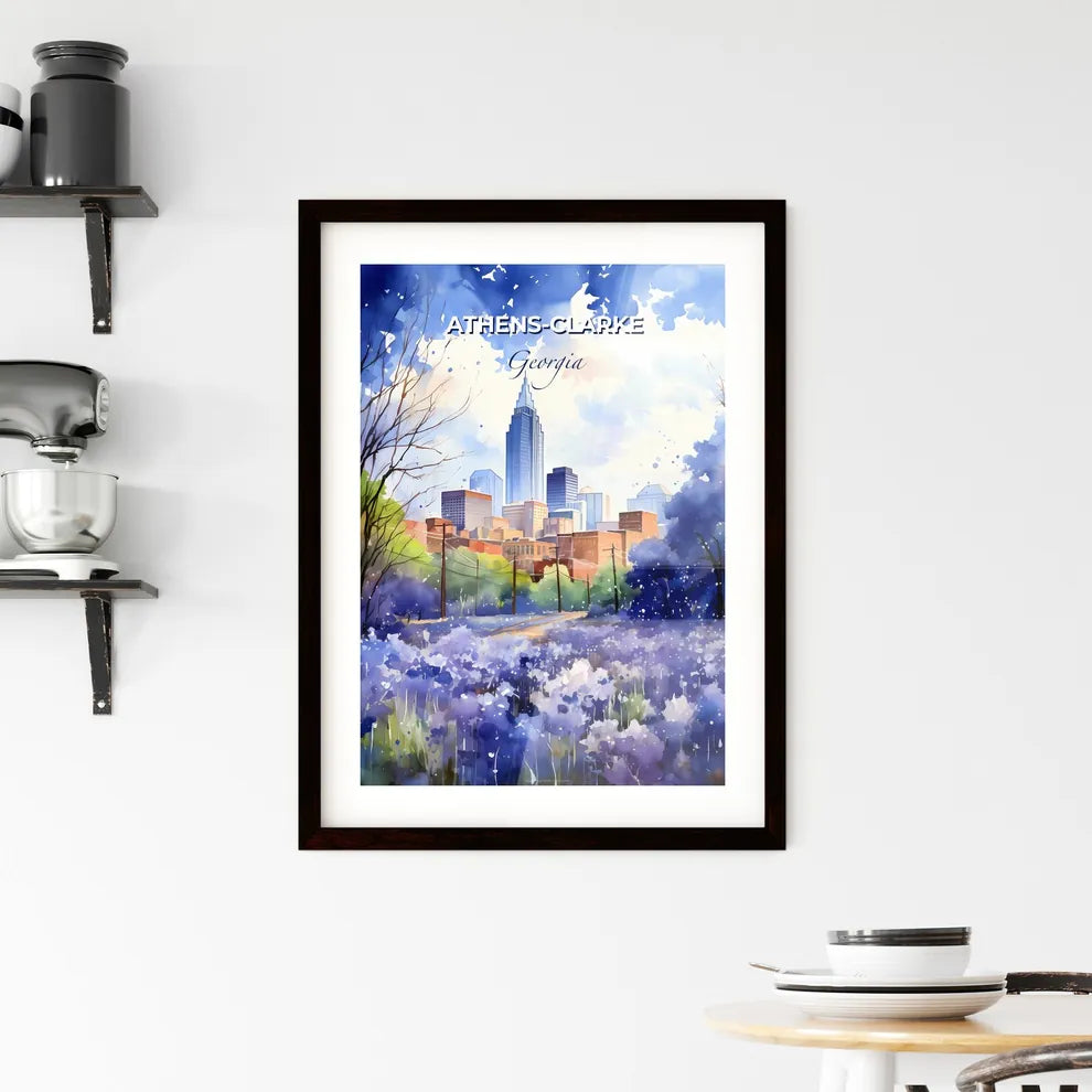 Athens-Clarke, Georgia, A Poster of a watercolor of a city Default Title