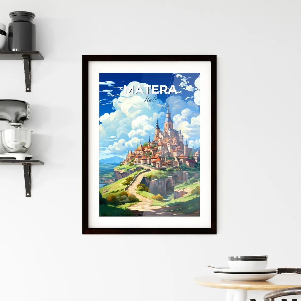 Matera, Italy, A Poster of a castle on a hill Default Title