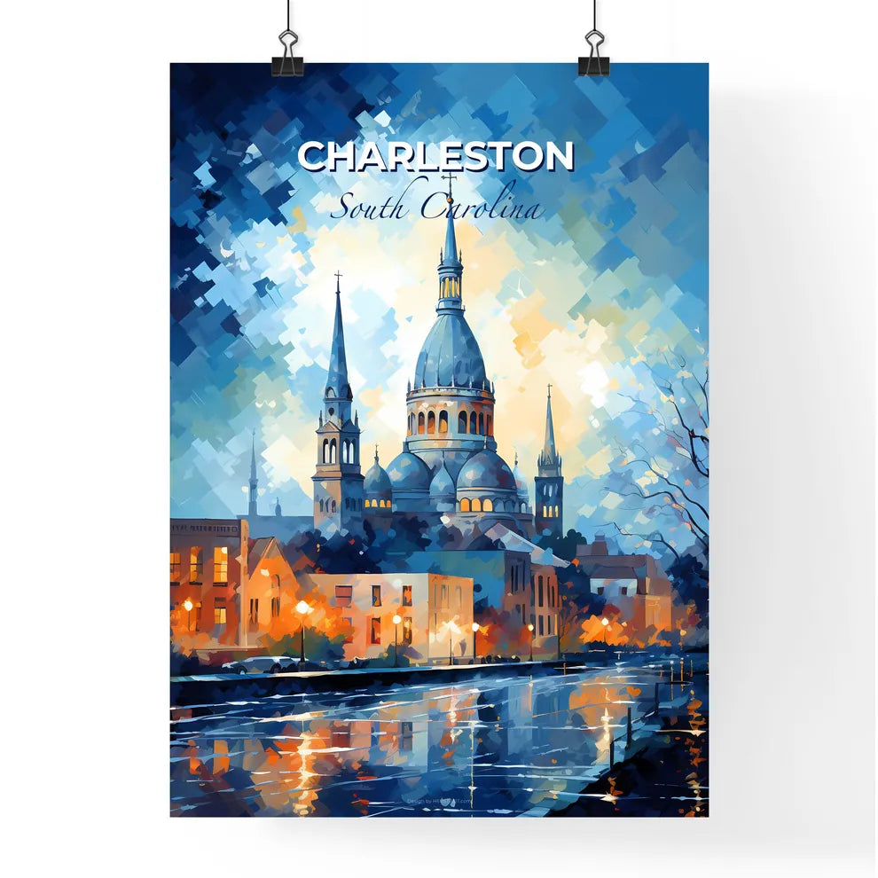 Charleston, South Carolina, A Poster of a building with towers and a river in the background Default Title