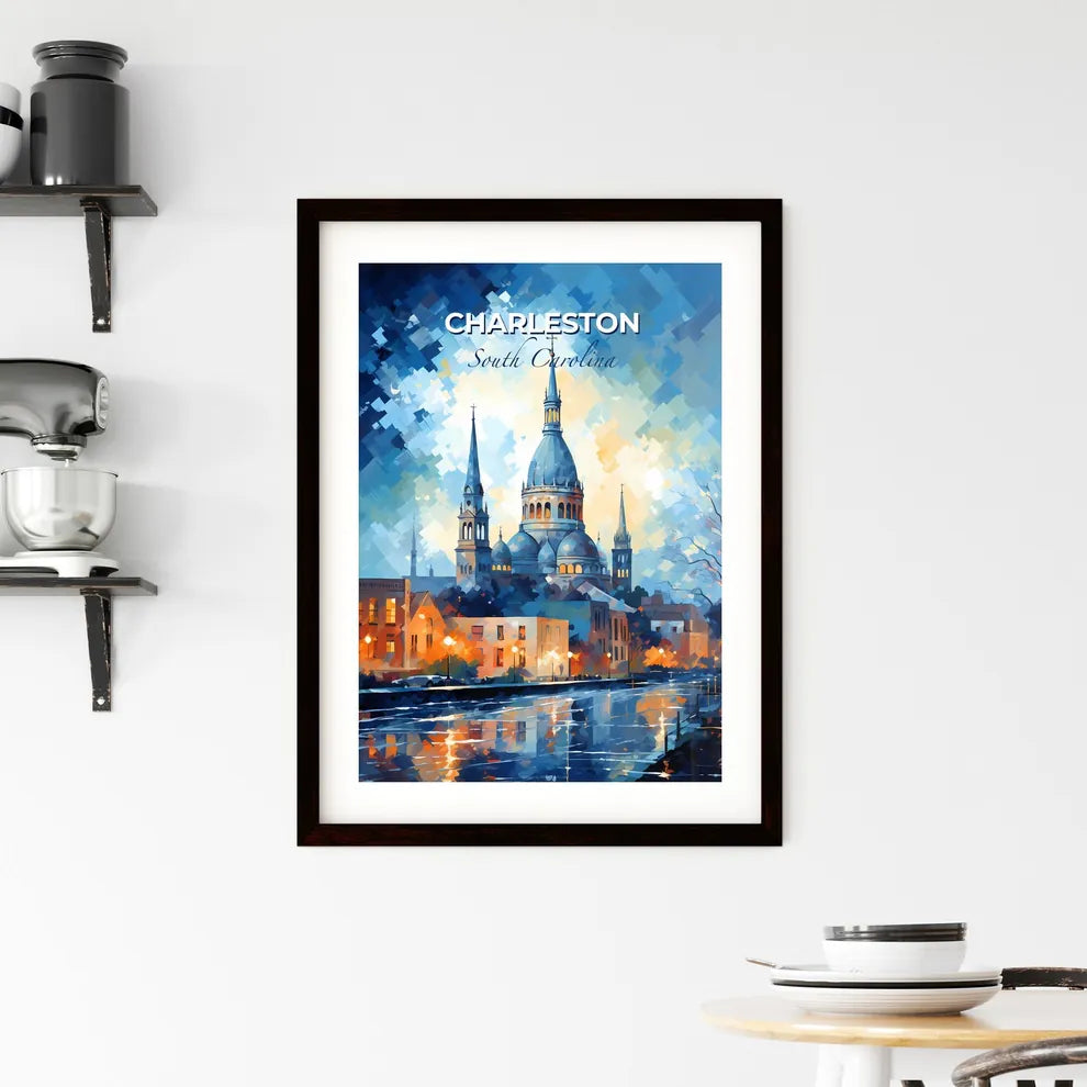 Charleston, South Carolina, A Poster of a building with towers and a river in the background Default Title