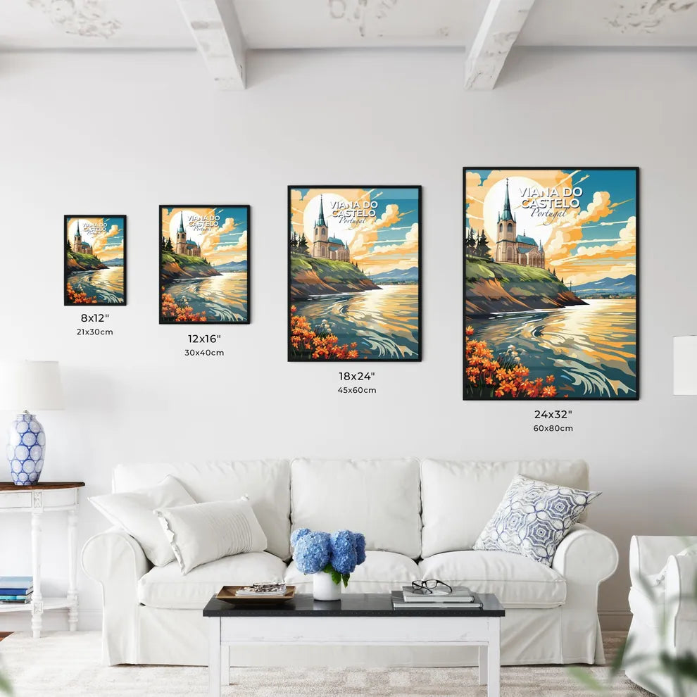 Viana Do Castelo, Portugal, A Poster of a church on a hill by a body of water Default Title