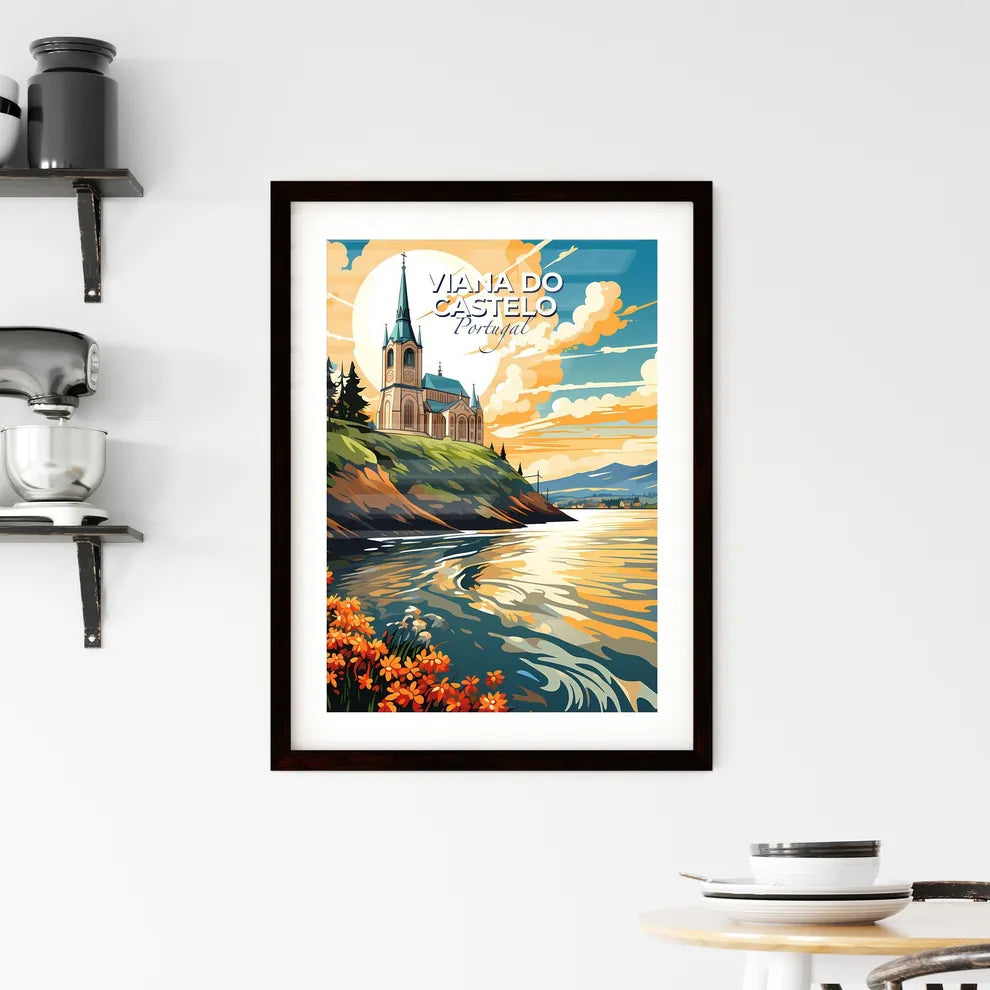 Viana Do Castelo, Portugal, A Poster of a church on a hill by a body of water Default Title