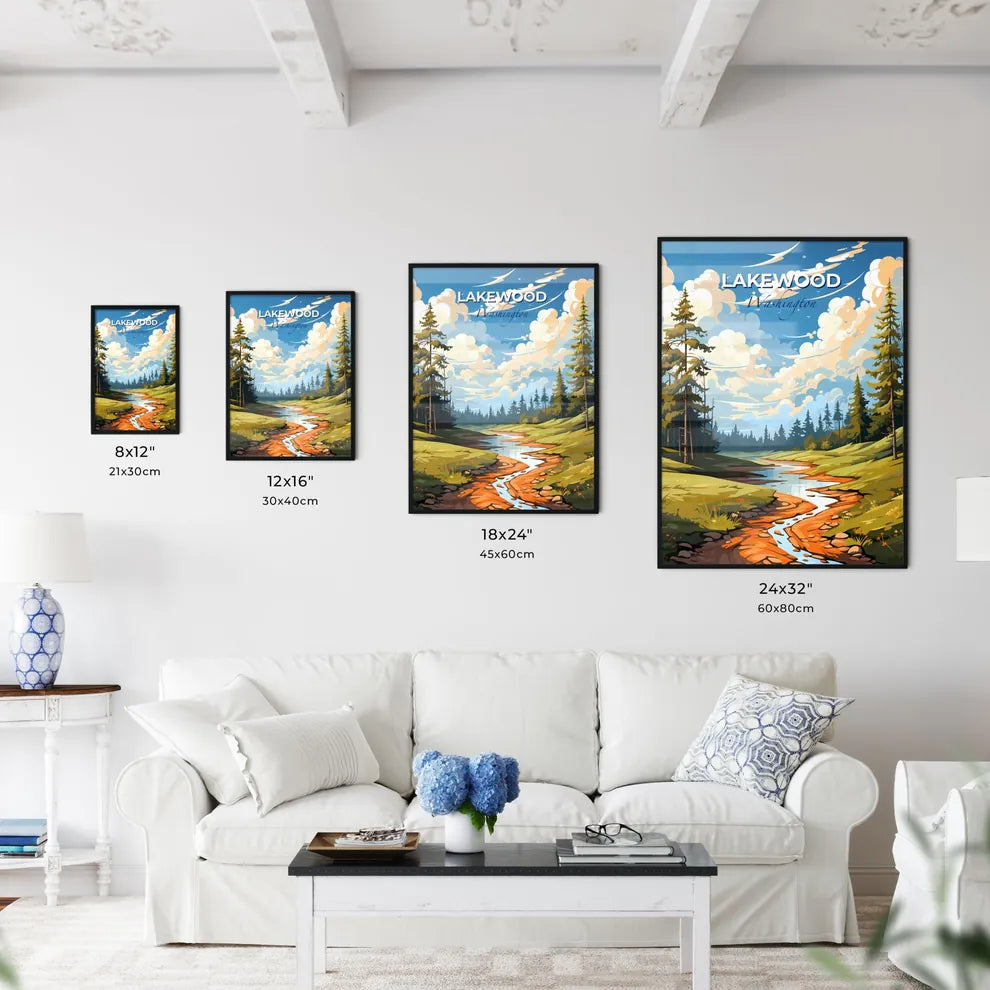 Lakewood, Washington, A Poster of a river running through a forest Default Title