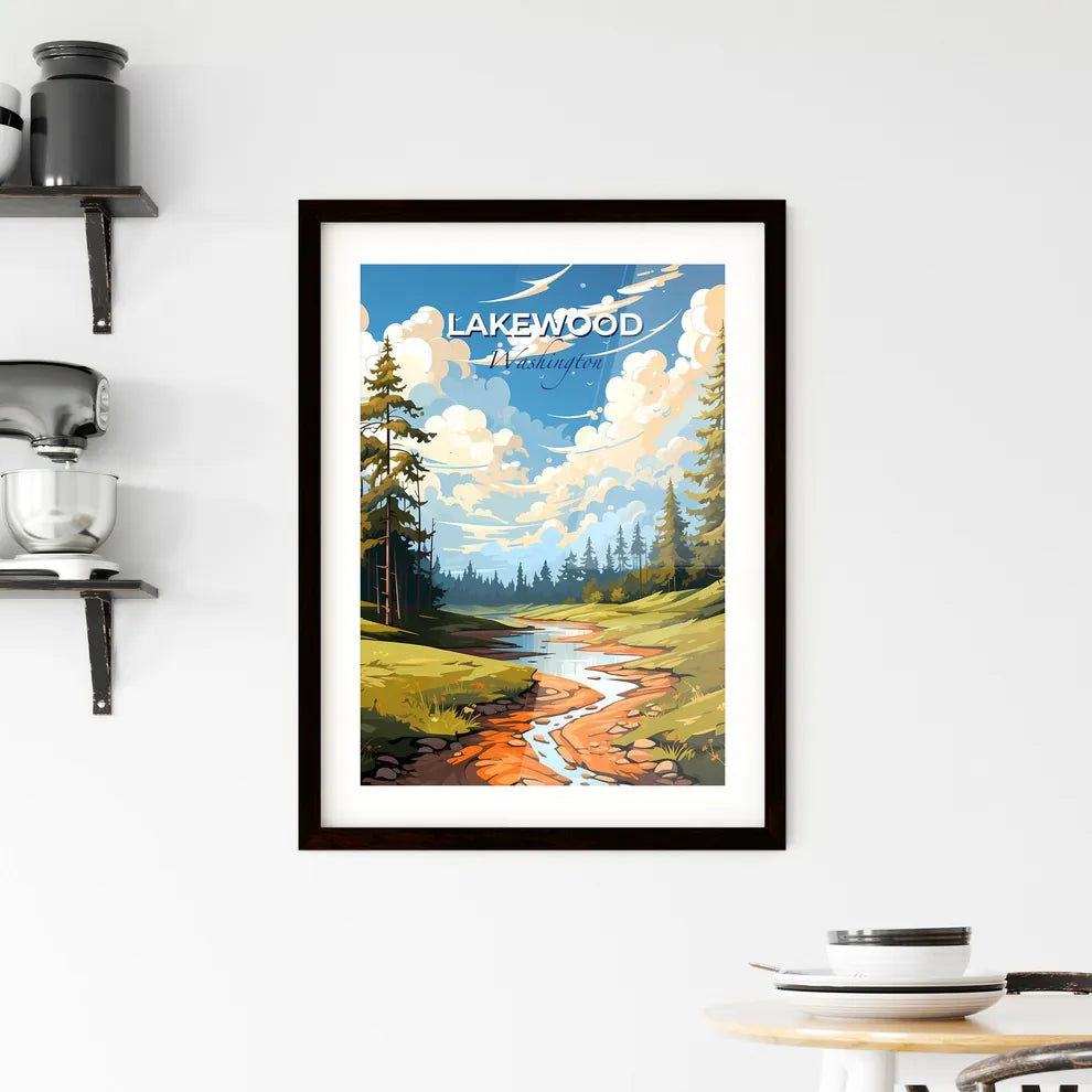 Lakewood, Washington, A Poster of a river running through a forest Default Title
