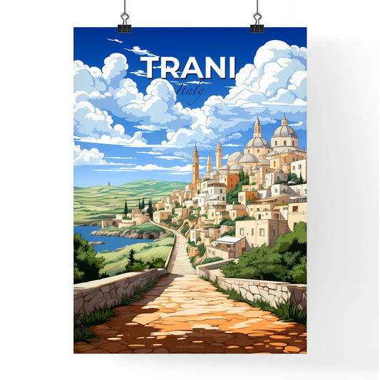 Trani, Italy, A Poster of a stone path leading to a town Default Title