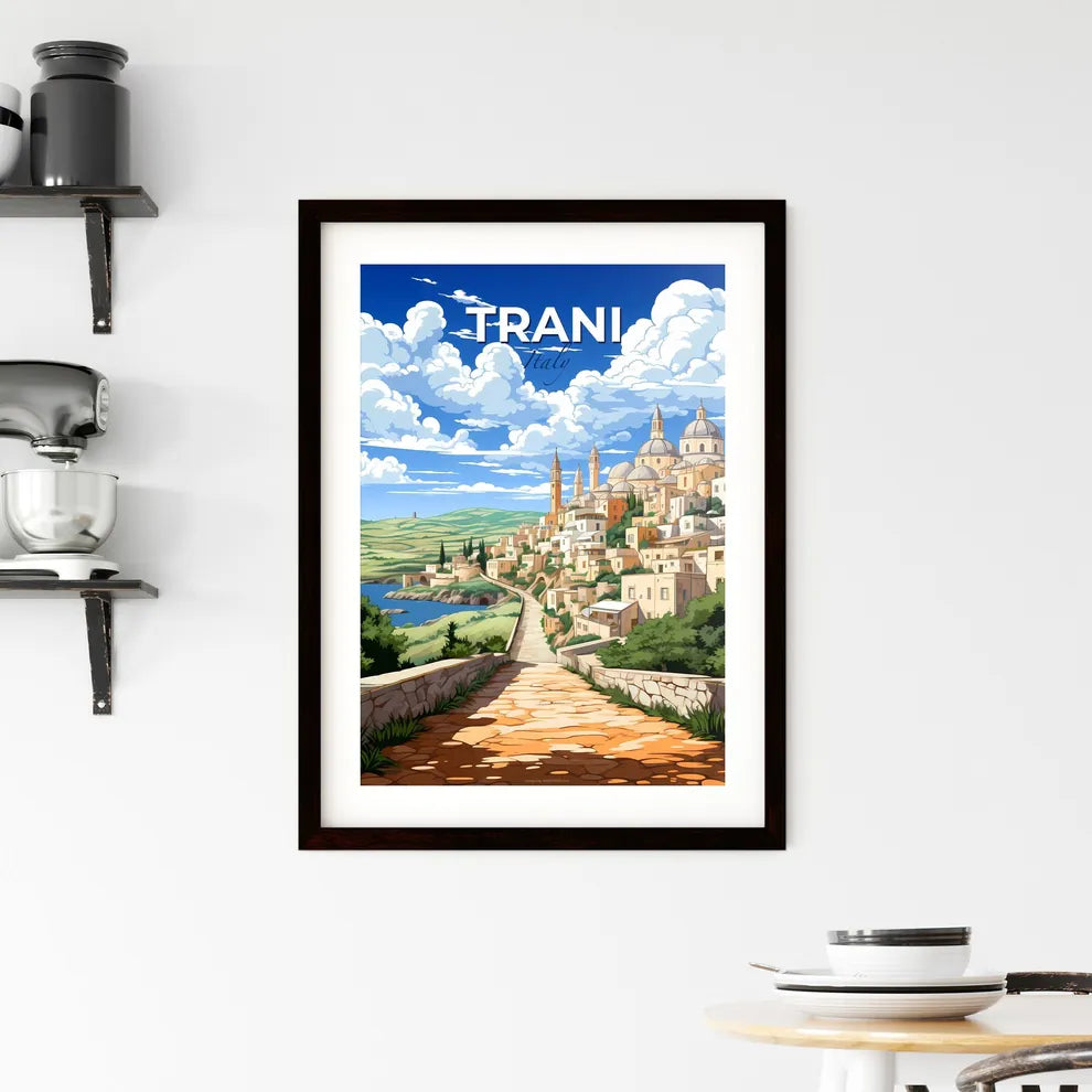 Trani, Italy, A Poster of a stone path leading to a town Default Title