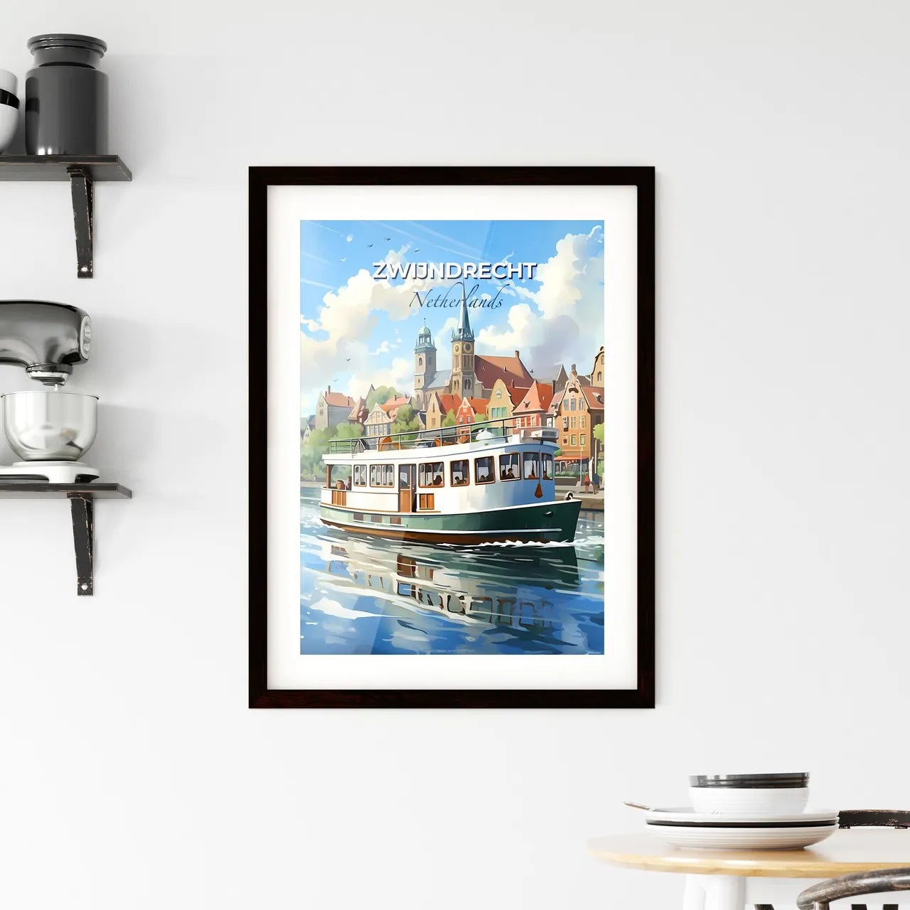 Zwijndrecht, Netherlands, A Poster of a boat on a river Default Title