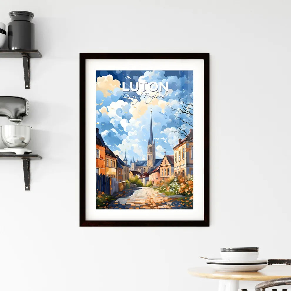 Luton, East of England, A Poster of a street with a church in the background Default Title