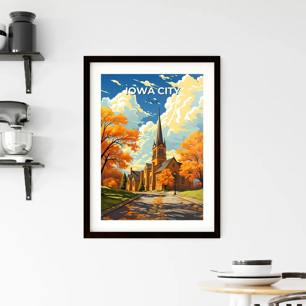 Iowa City, Iowa, A Poster of a church with trees and a road Default Title