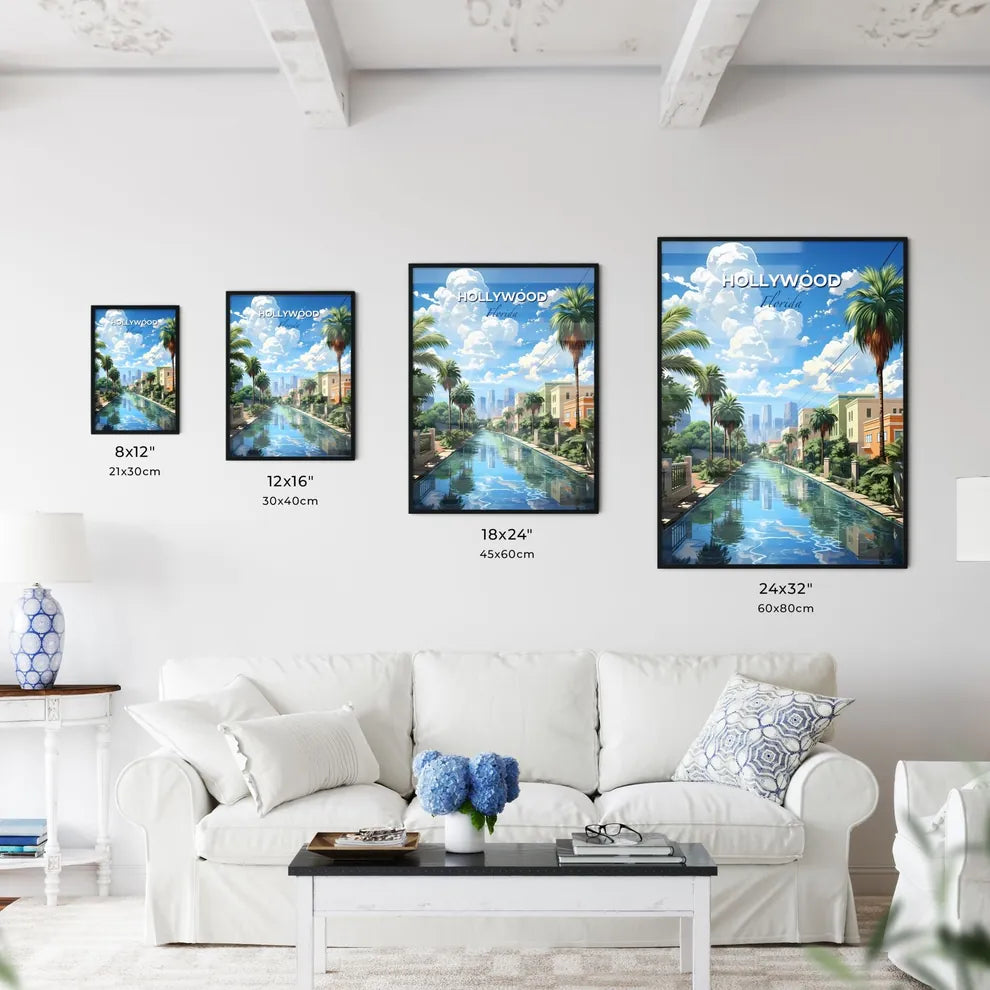 Hollywood, Florida, A Poster of a water way between buildings Default Title
