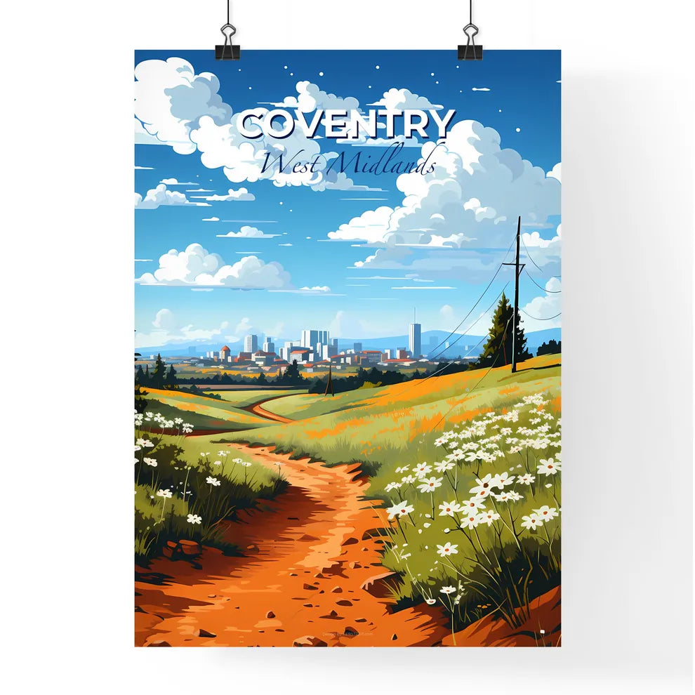 Coventry, West Midlands, A Poster of a dirt road through a field with flowers and trees Default Title
