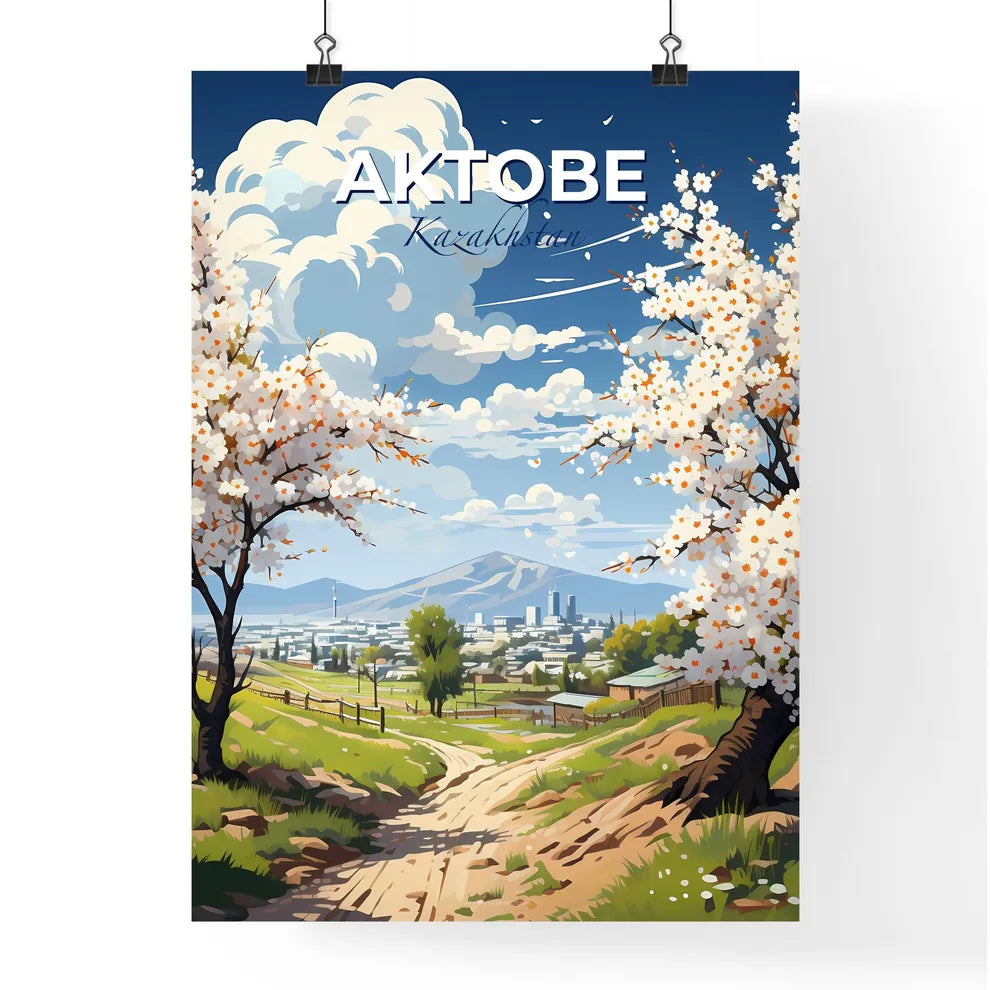 Aktobe, Kazakhstan, A Poster of a landscape with trees and a road Default Title