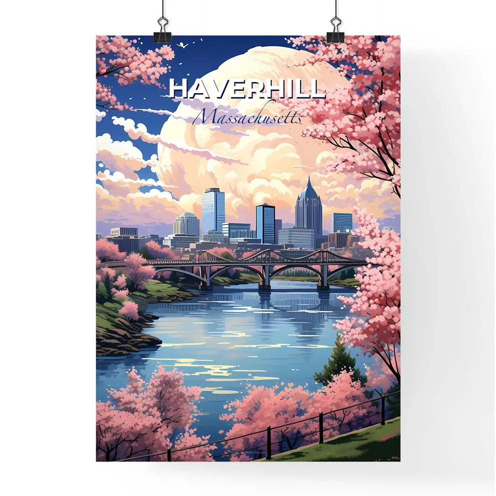 Haverhill, Massachusetts, A Poster of a river with a bridge and a city in the background Default Title