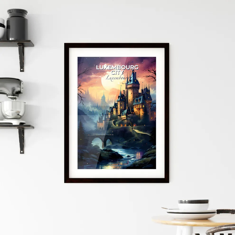 Luxembourg City, Luxembourg, A Poster of a castle with a bridge and a river Default Title