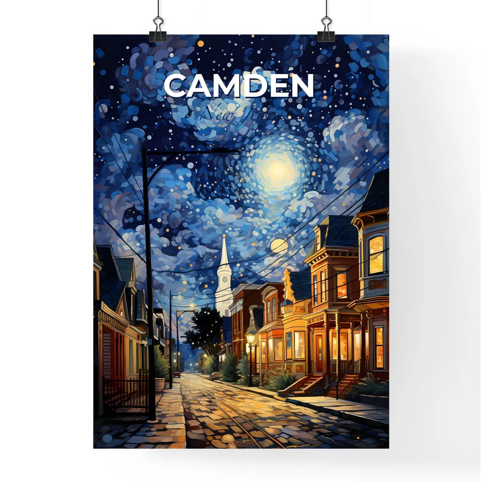 Camden, New Jersey, A Poster of a street with houses and a church in the background Default Title