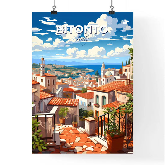 Bitonto, Italy, A Poster of a view of a town from a balcony Default Title