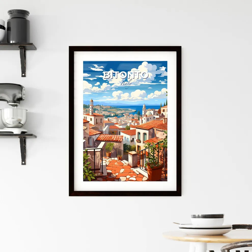 Bitonto, Italy, A Poster of a view of a town from a balcony Default Title