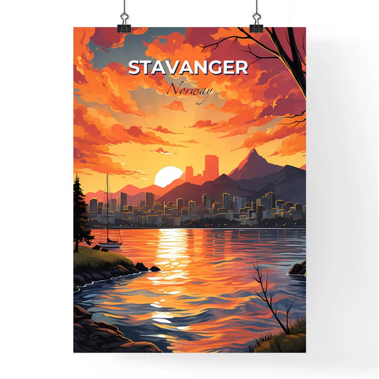 Stavanger, Norway, A Poster of a sunset over a city Default Title