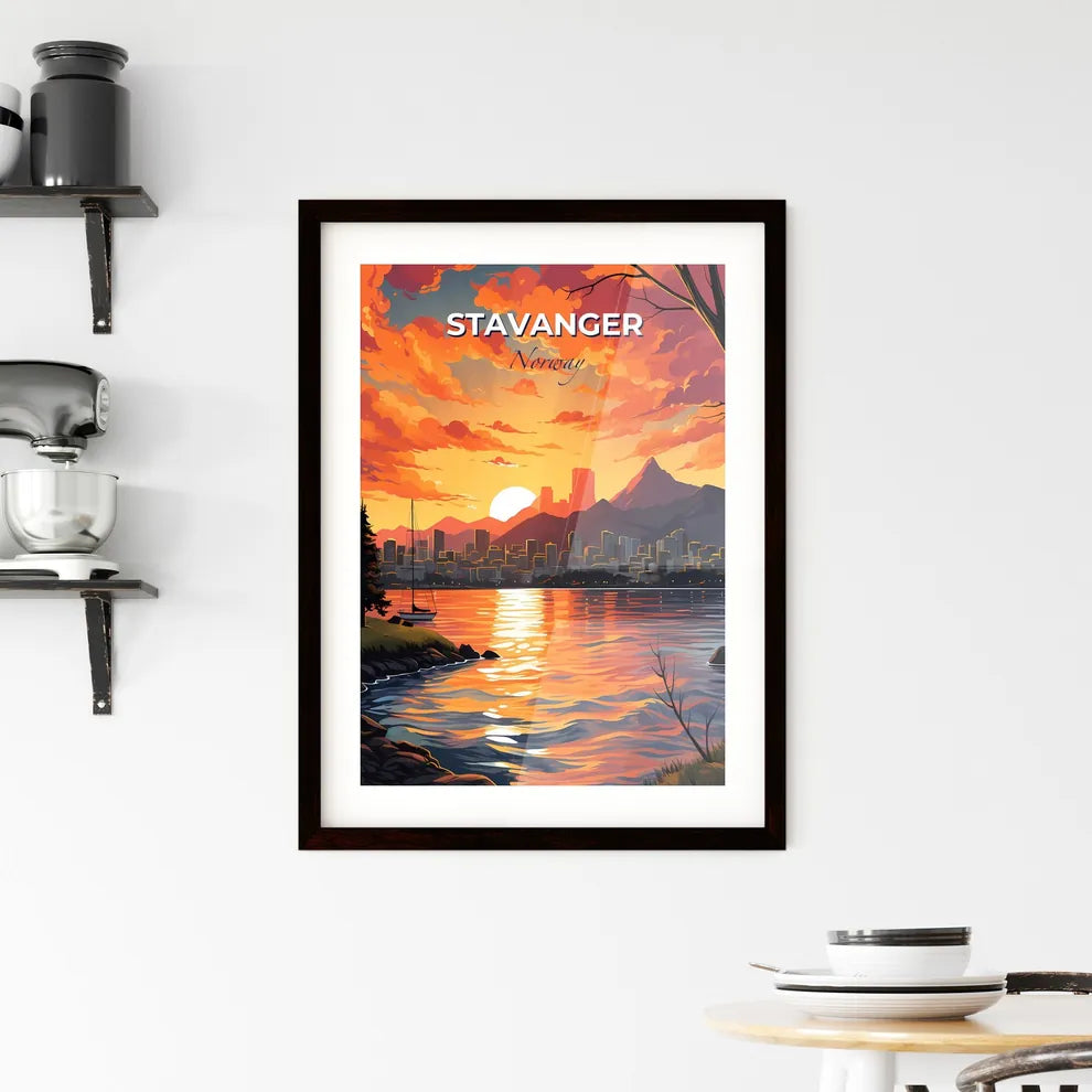 Stavanger, Norway, A Poster of a sunset over a city Default Title