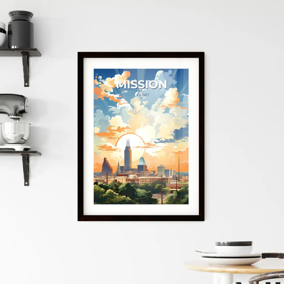 Mission, Texas, A Poster of a city with clouds and sun Default Title