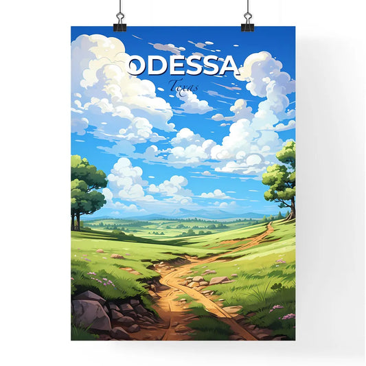 Odessa, Texas, A Poster of a landscape with a dirt road and trees Default Title