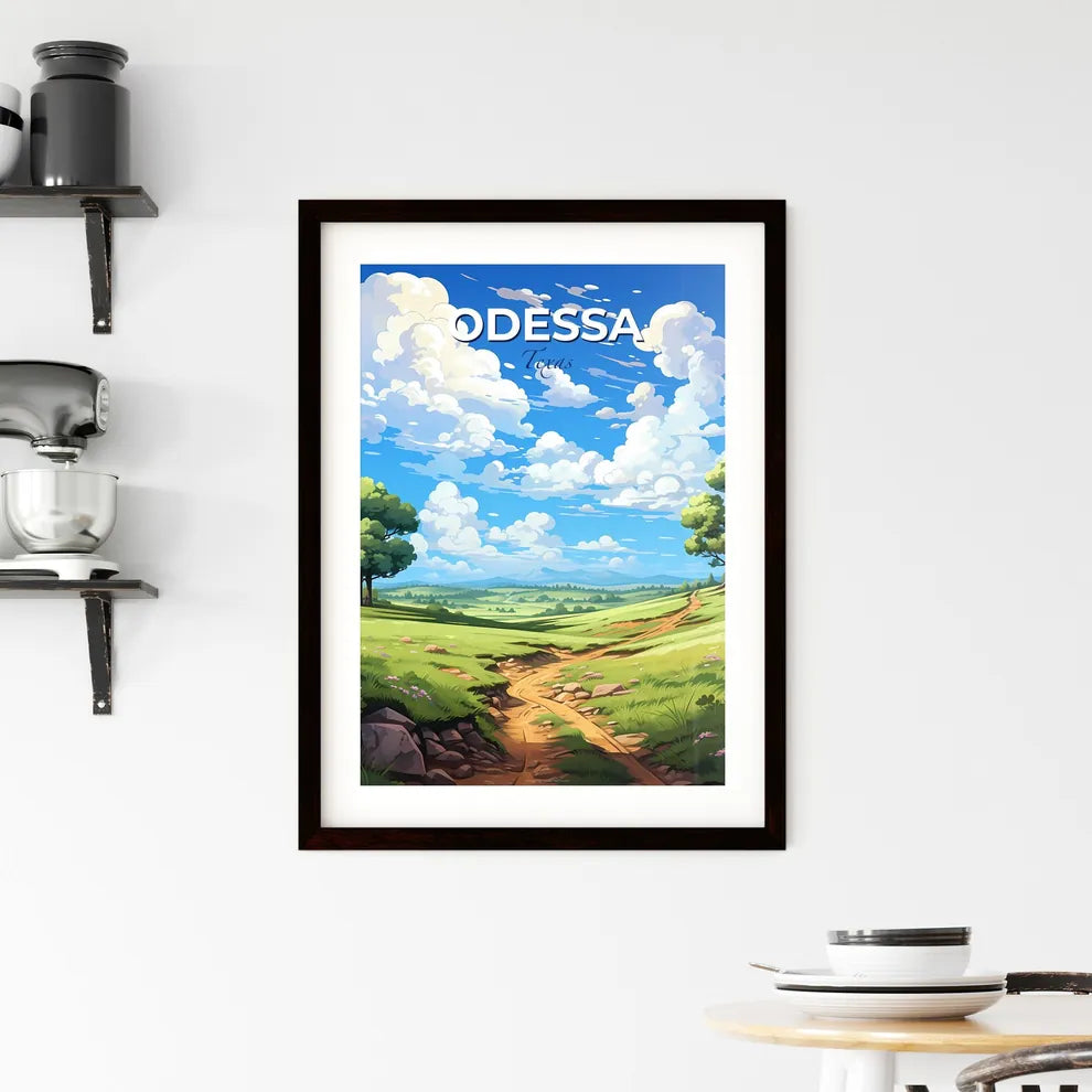 Odessa, Texas, A Poster of a landscape with a dirt road and trees Default Title