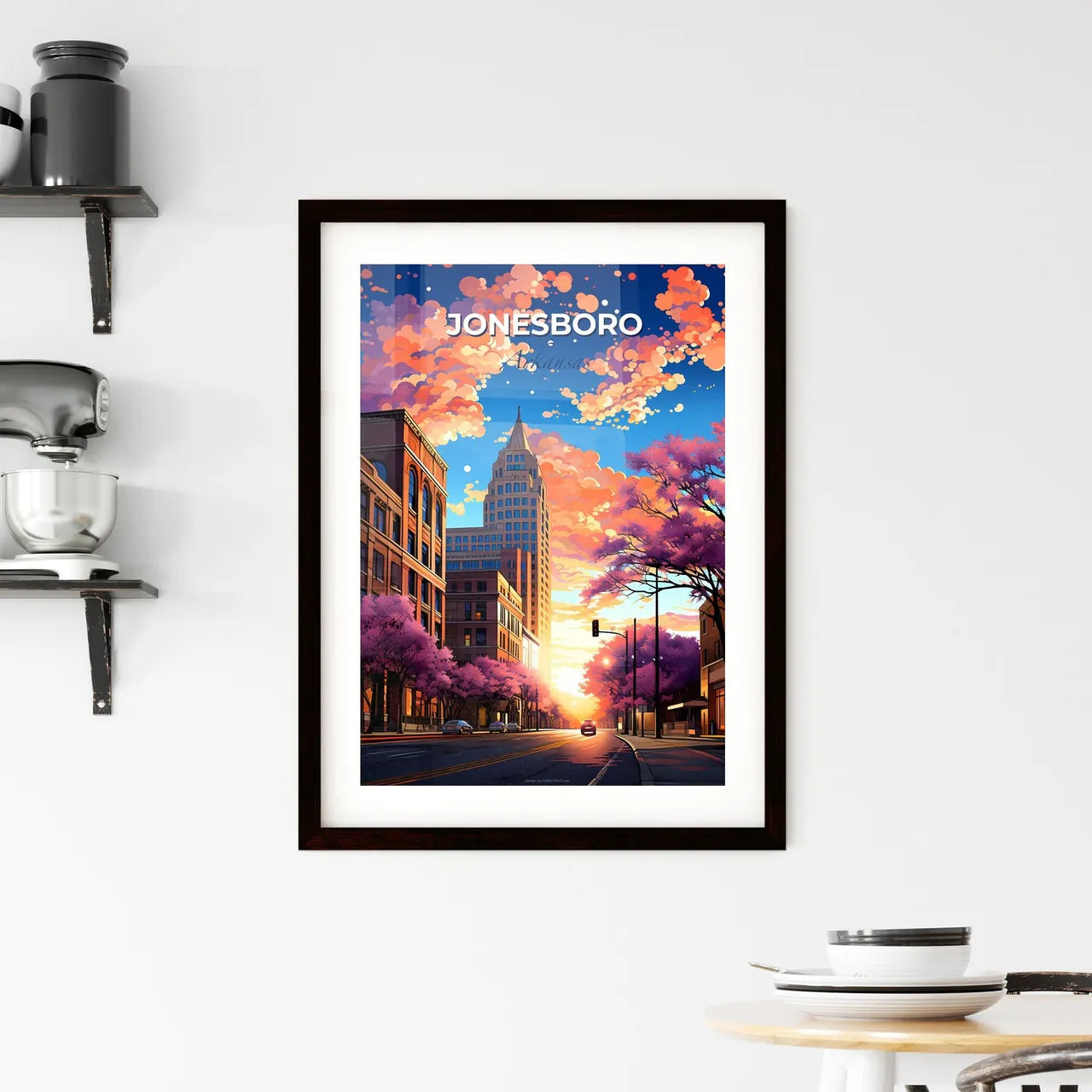 Jonesboro, Arkansas, A Poster of a street with trees and buildings in the background Default Title