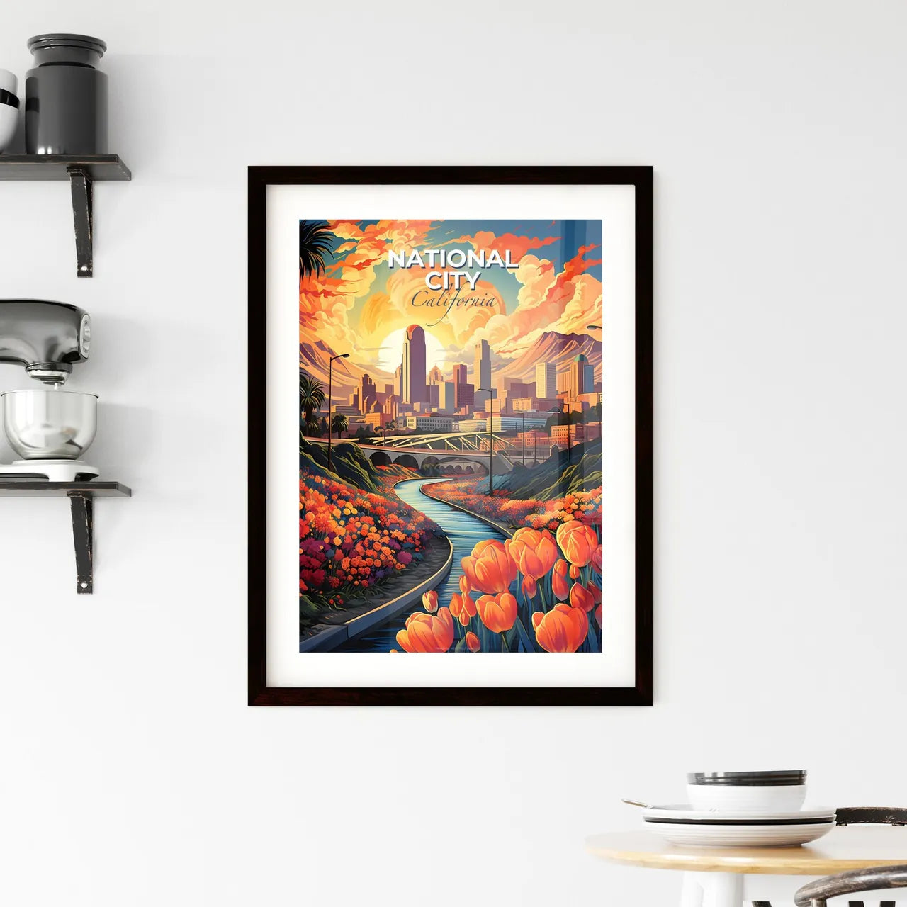 National City, California, A Poster of a river running through a city Default Title