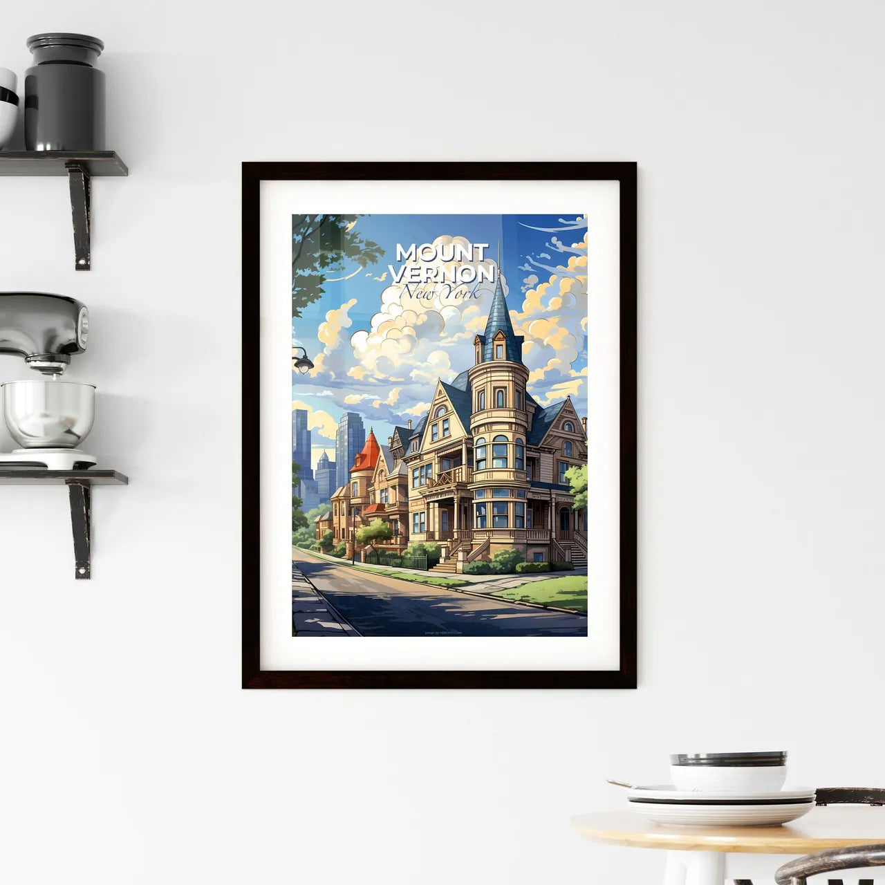Mount Vernon, New York, A Poster of a large building with a tower on the side of the road Default Title