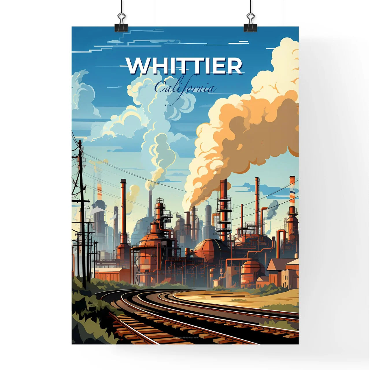Whittier, California, A Poster of a factory with smoke coming out of it Default Title