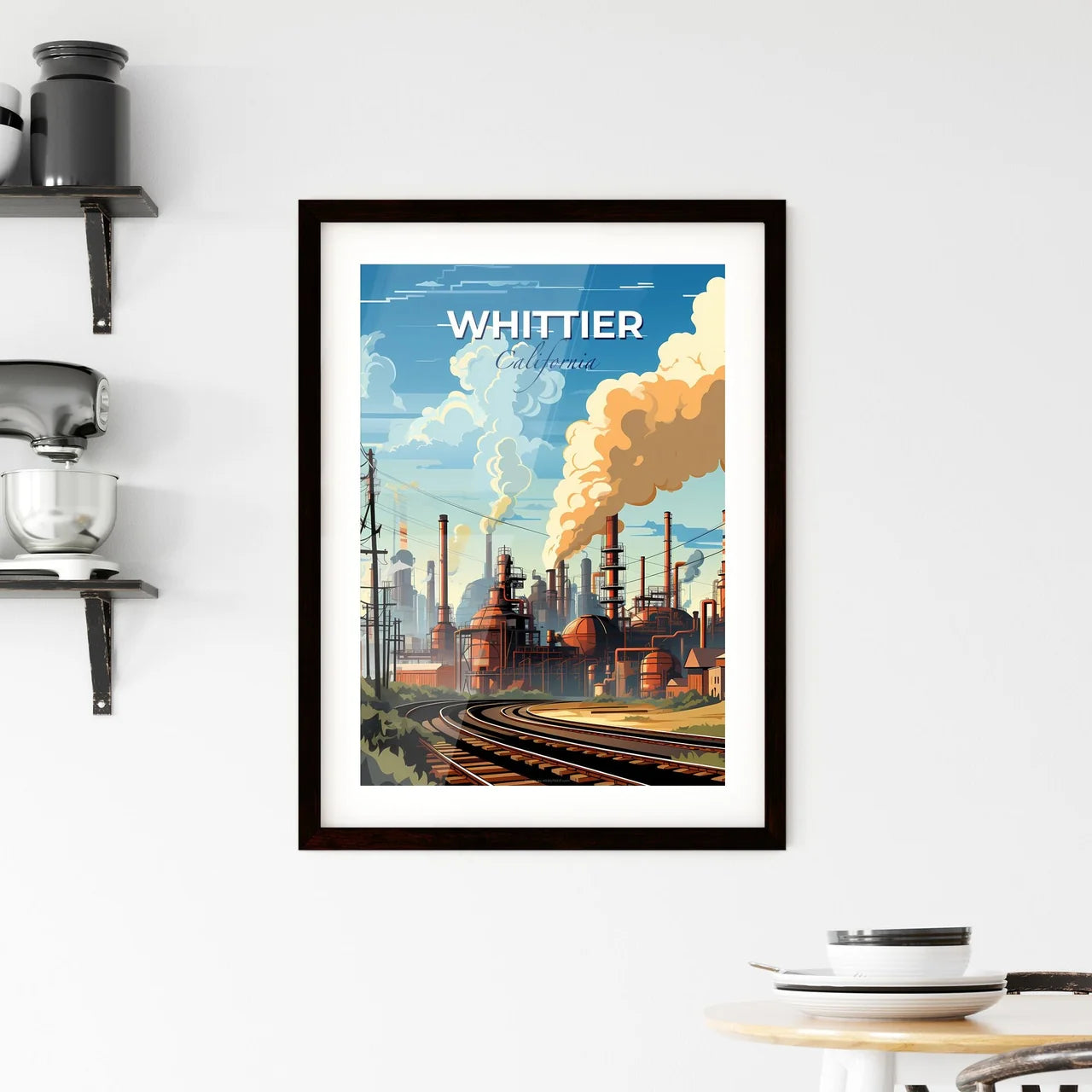 Whittier, California, A Poster of a factory with smoke coming out of it Default Title