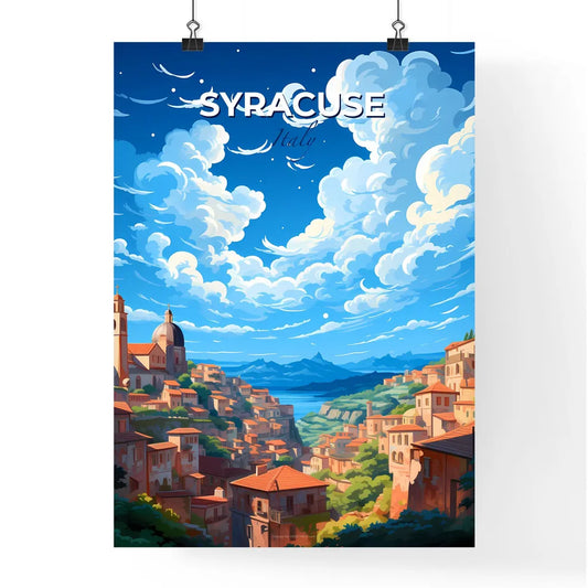 Syracuse, Italy, A Poster of a landscape of a town with buildings and a river Default Title
