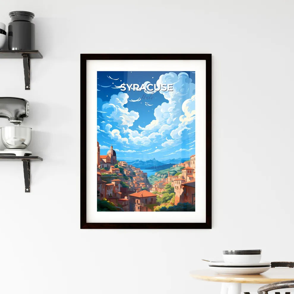 Syracuse, Italy, A Poster of a landscape of a town with buildings and a river Default Title