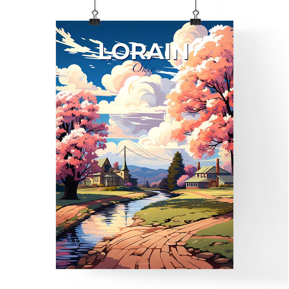 Lorain, Ohio, A Poster of a river running through a village Default Title