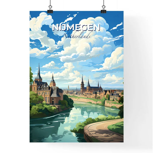 Nijmegen, Netherlands, A Poster of a river running through a city Default Title