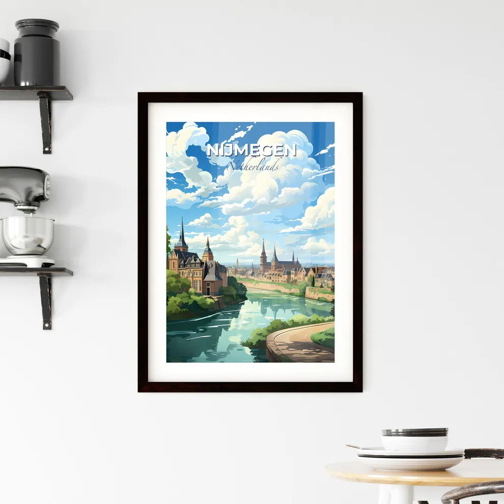 Nijmegen, Netherlands, A Poster of a river running through a city Default Title