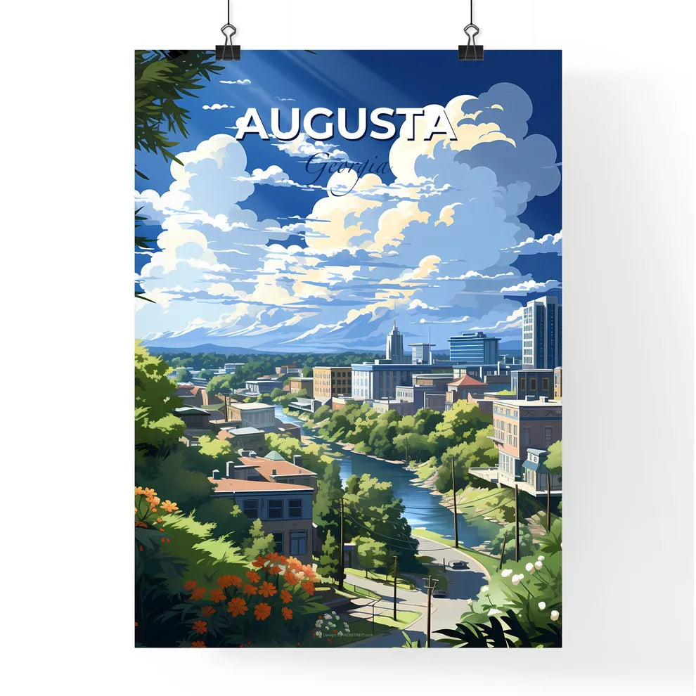 Augusta, Georgia, A Poster of a city with trees and a river Default Title