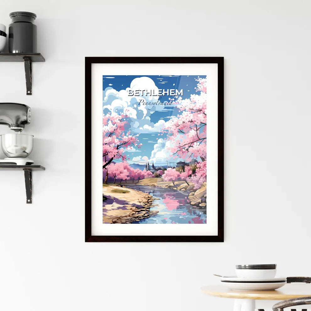 Bethlehem, Pennsylvania, A Poster of a river running through a pink tree Default Title