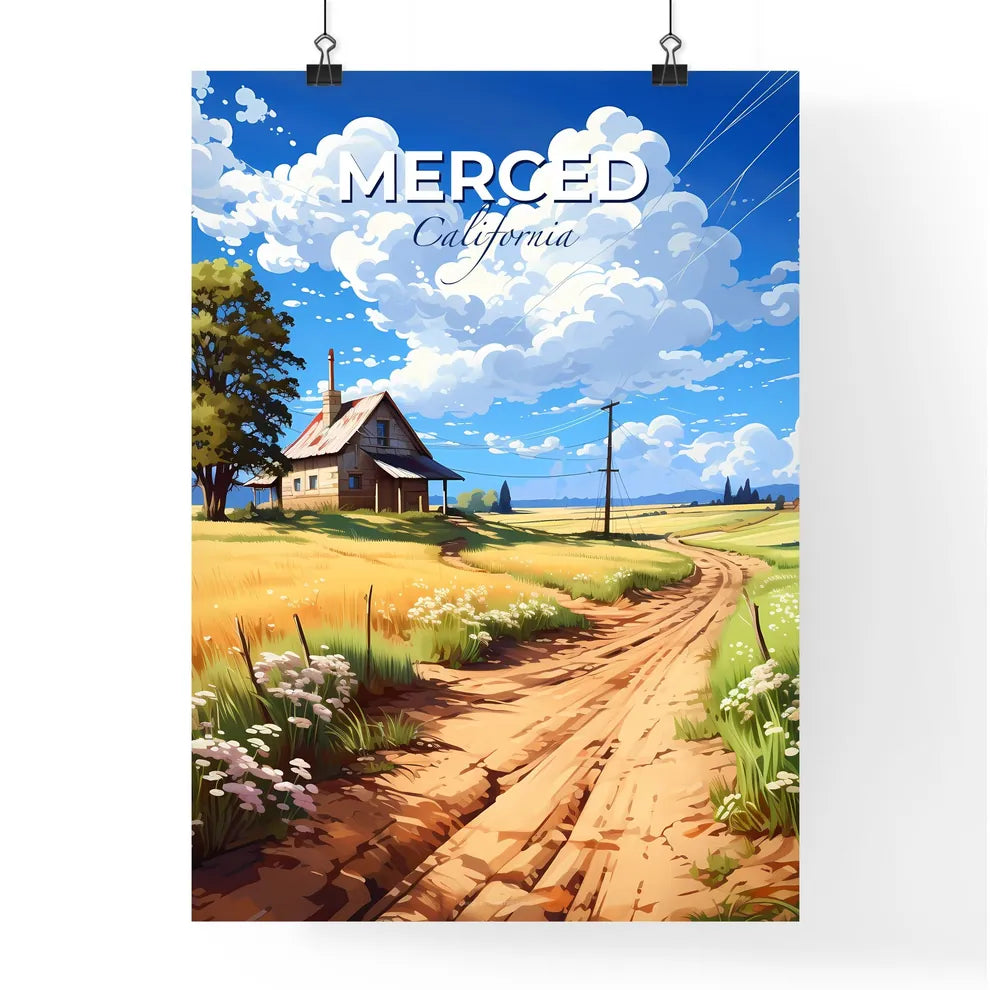 Merced, California, A Poster of a dirt road leading to a house Default Title