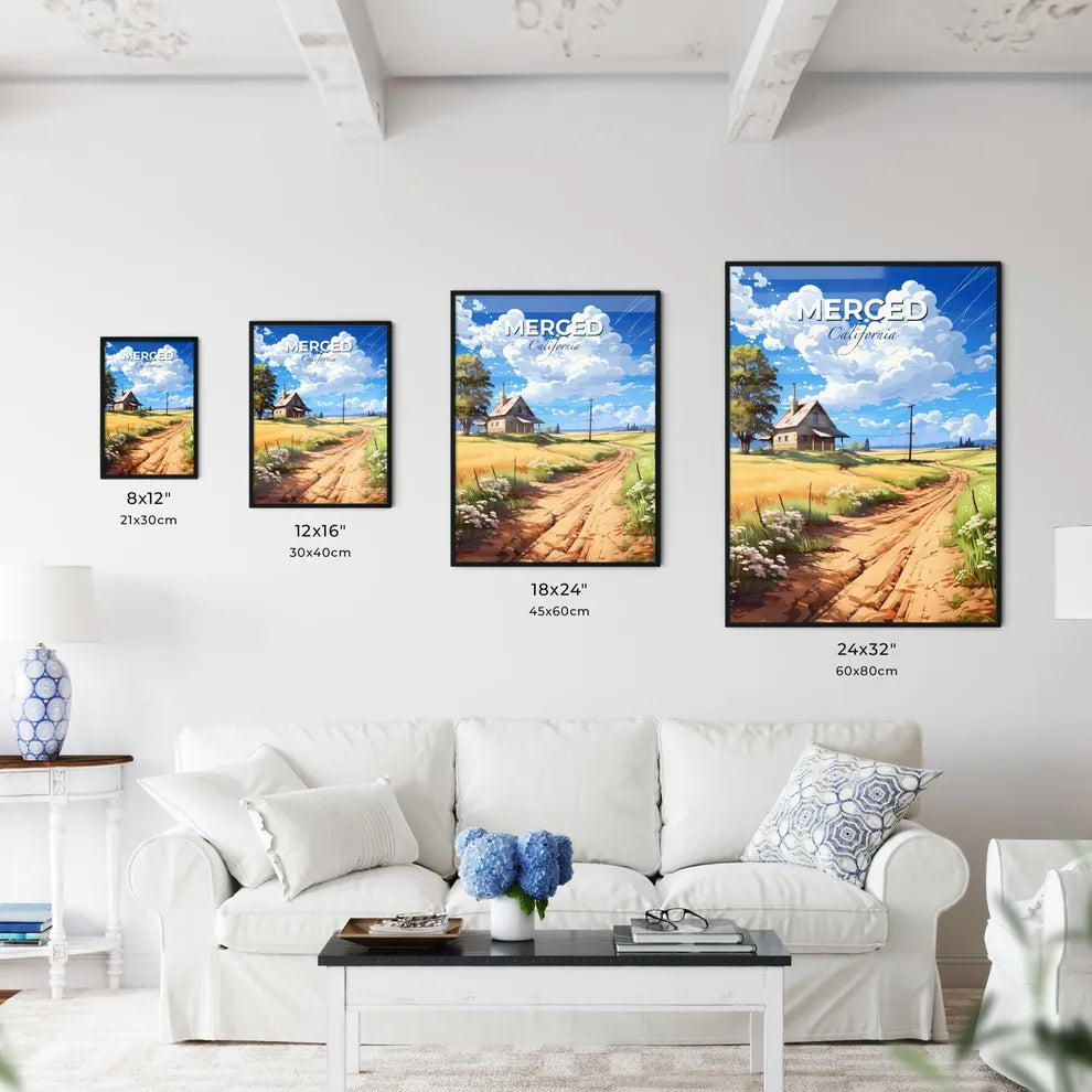 Merced, California, A Poster of a dirt road leading to a house Default Title