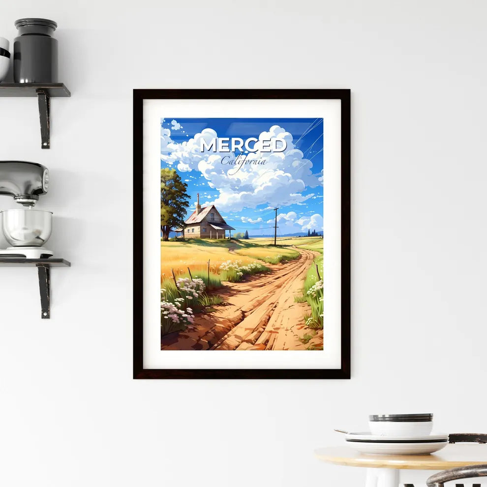 Merced, California, A Poster of a dirt road leading to a house Default Title