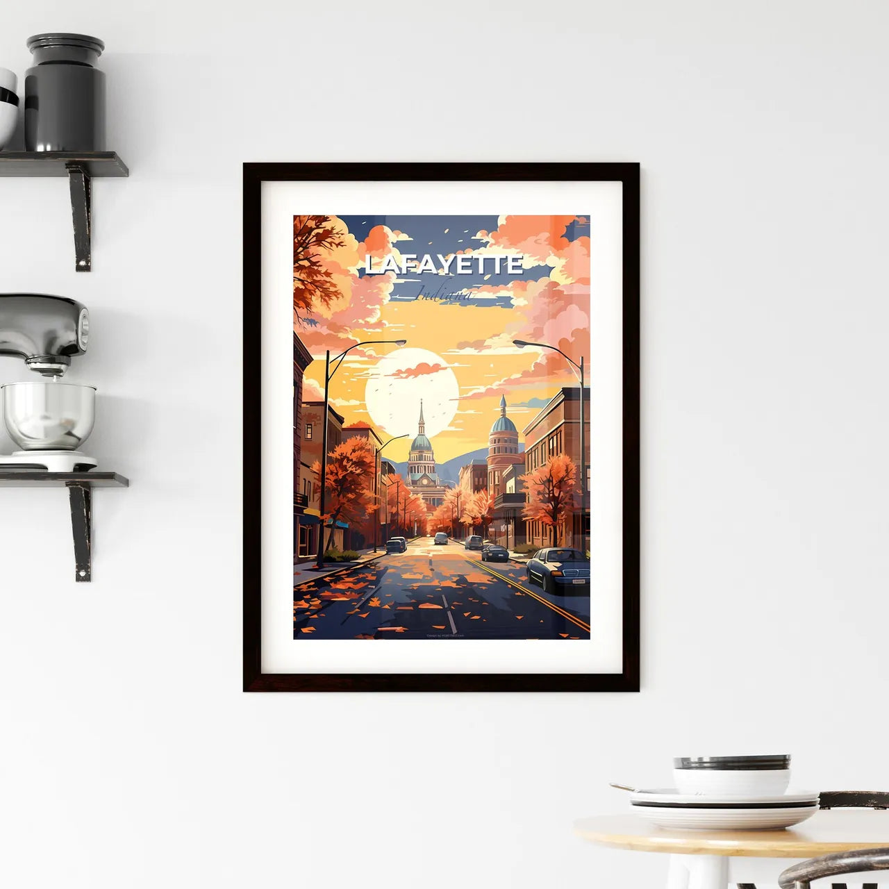 Lafayette, Indiana, A Poster of a street with cars and buildings in the background Default Title