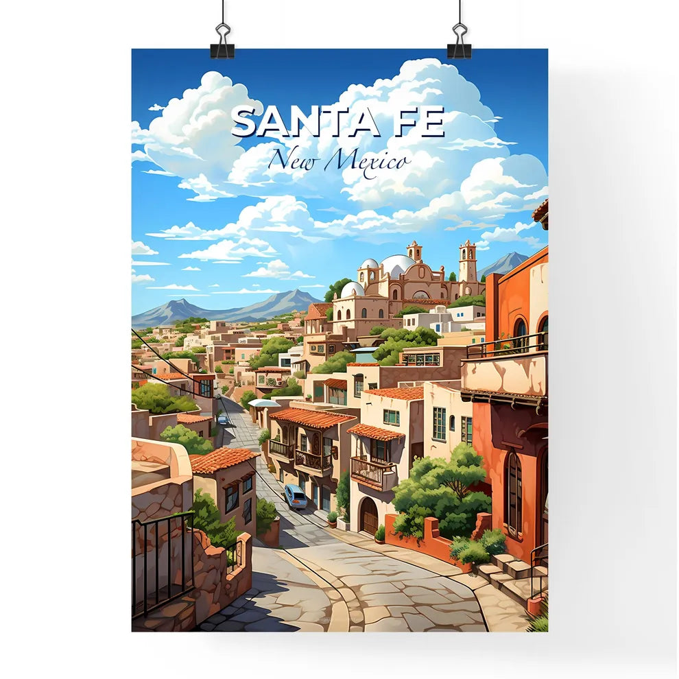 Santa Fe, New Mexico, A Poster of a cartoon of a town Default Title