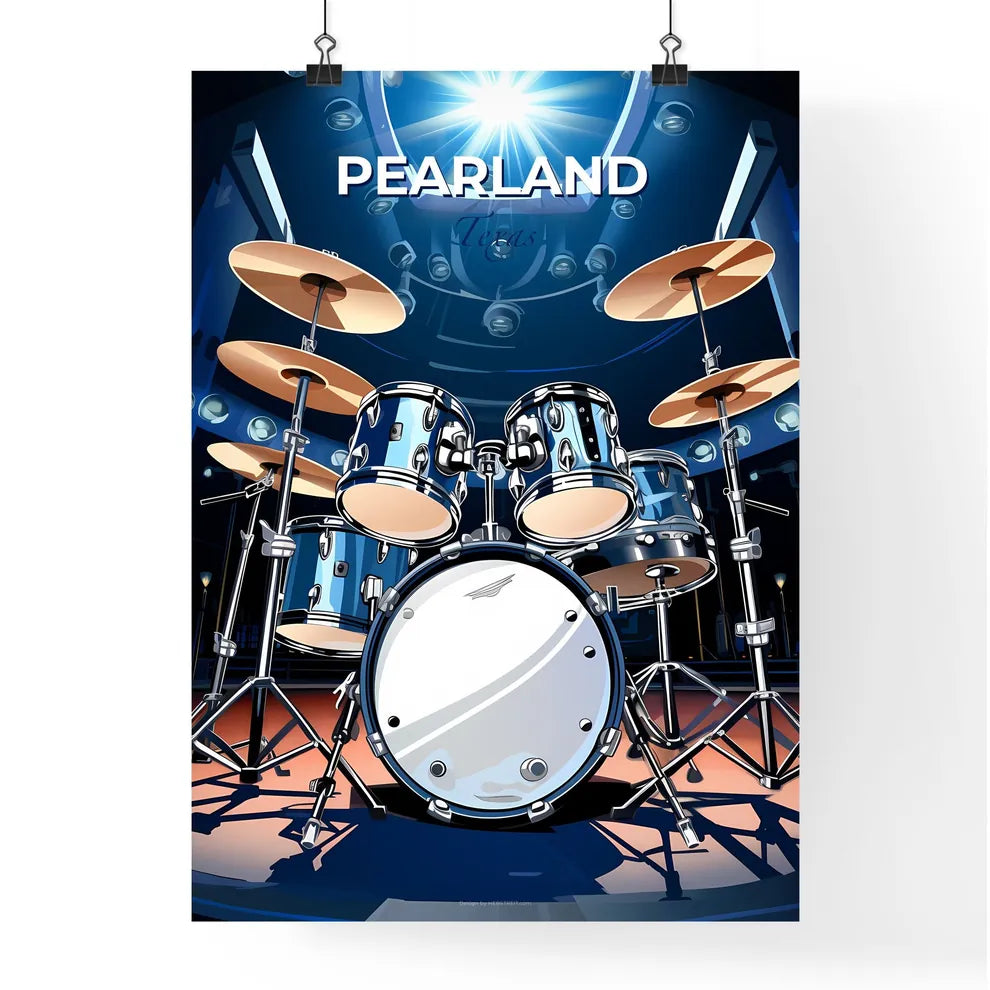 Pearland, Texas, A Poster of a drum set on stage Default Title