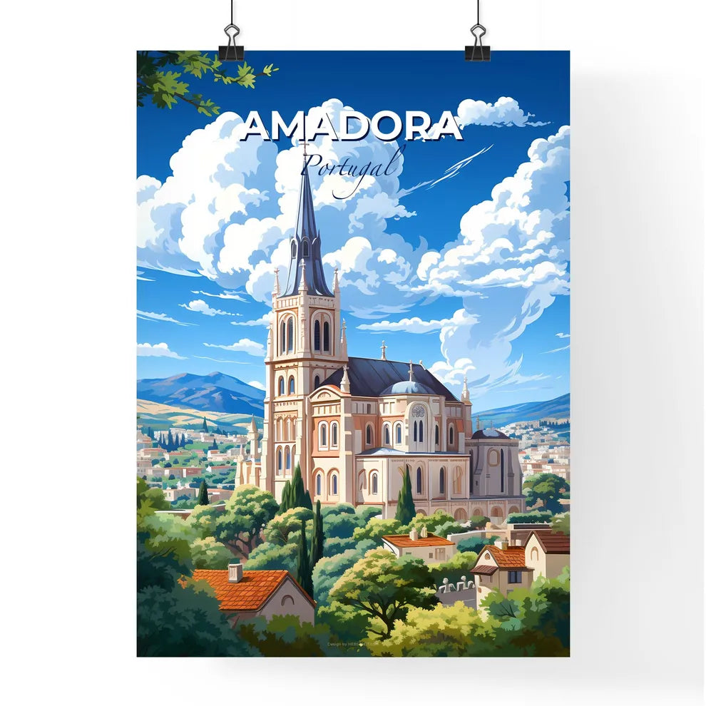 Amadora, Portugal, A Poster of a large building with a steeple and trees in the background Default Title