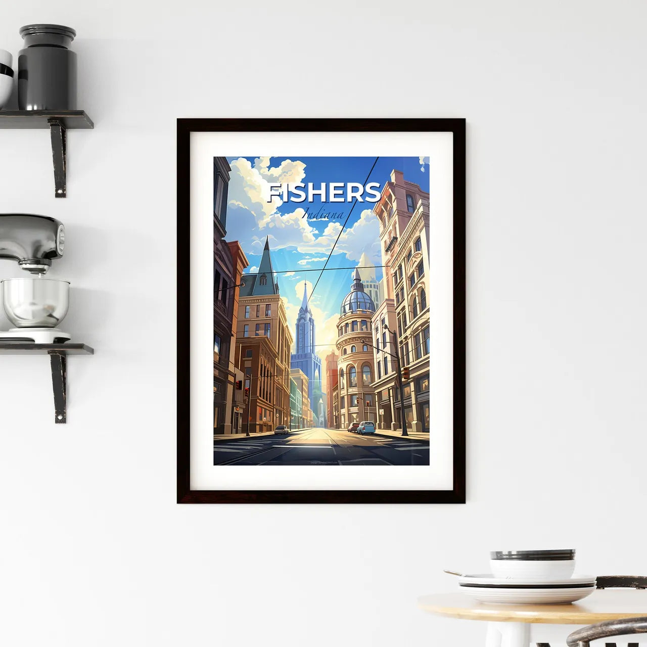 Fishers, Indiana, A Poster of a street with cars and buildings Default Title