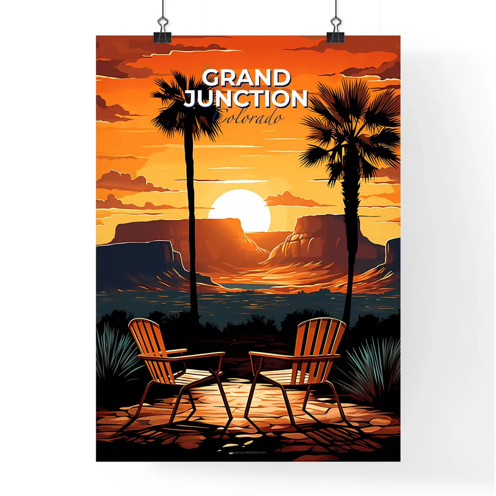 Grand Junction, Colorado, A Poster of a two chairs in front of a sunset Default Title