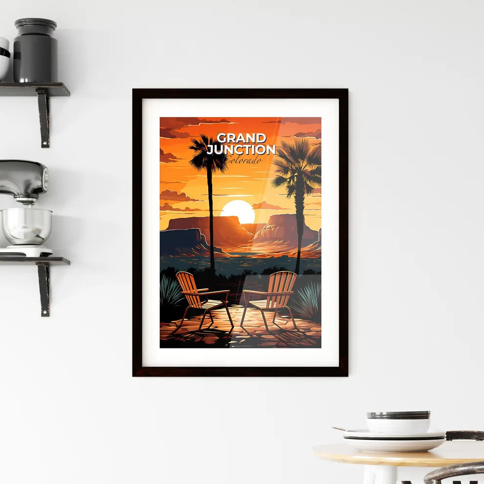 Grand Junction, Colorado, A Poster of a two chairs in front of a sunset Default Title