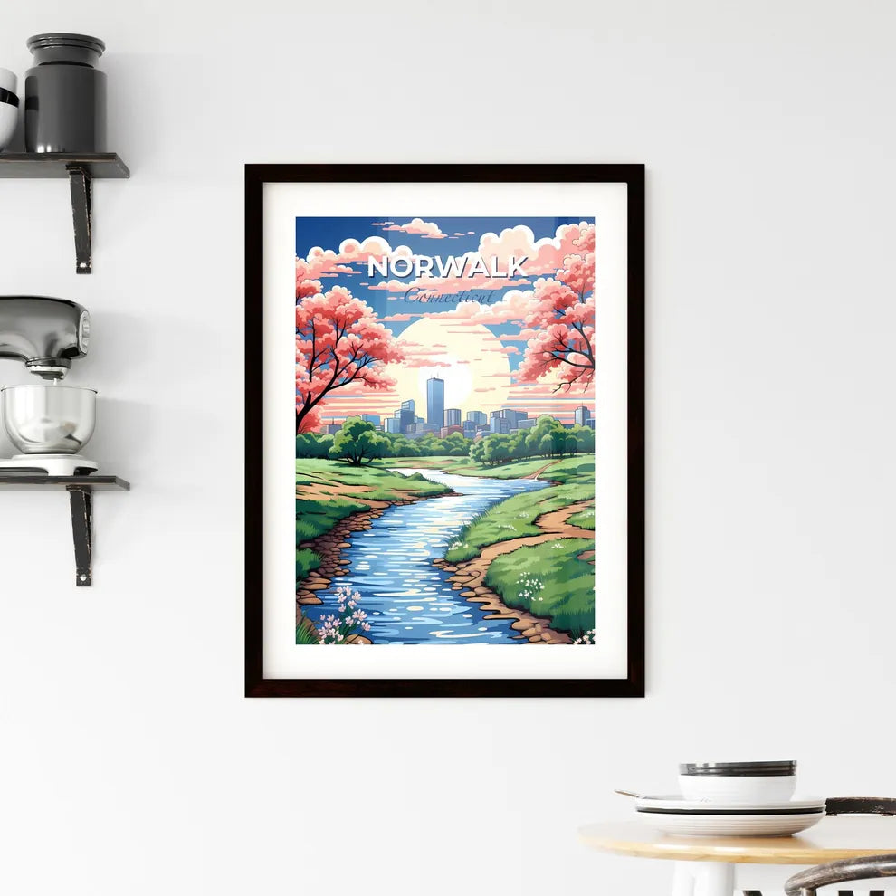 Norwalk, Connecticut, A Poster of a river running through a city Default Title