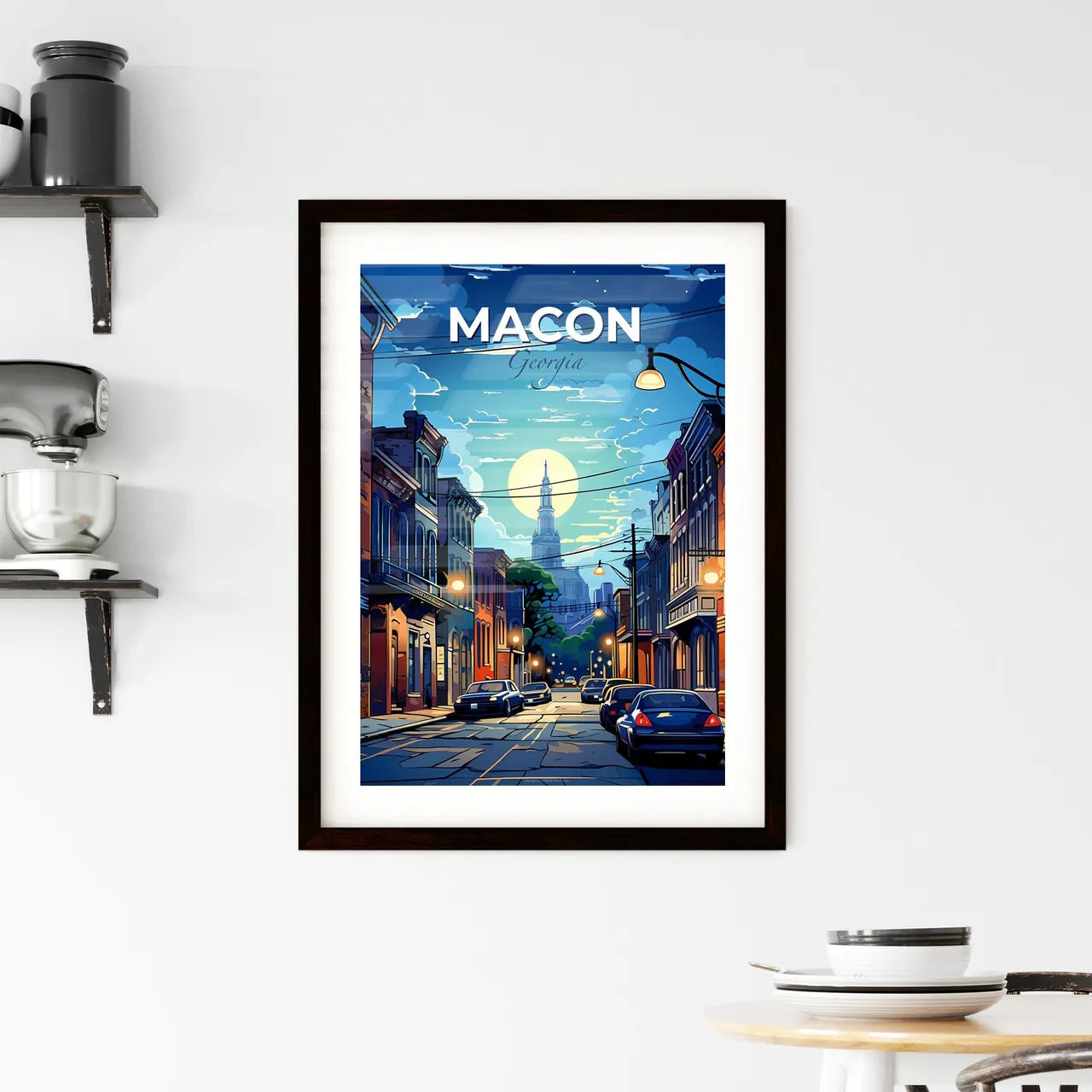 Macon, Georgia, A Poster of a street with cars and buildings in the background Default Title